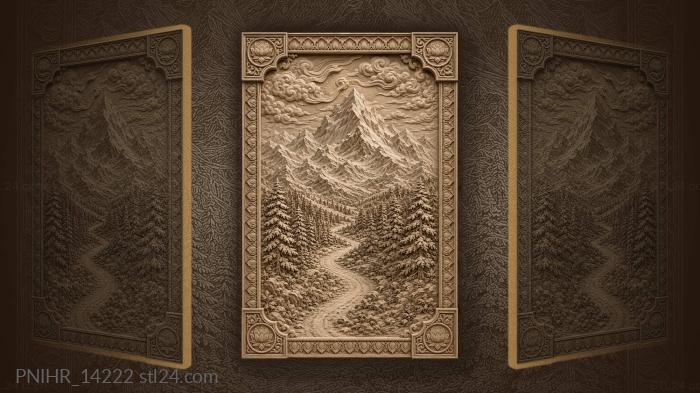 Winter mountains and forest path 3d STL model