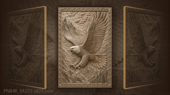 Crying eagle soaring past the mountains 3d STL model