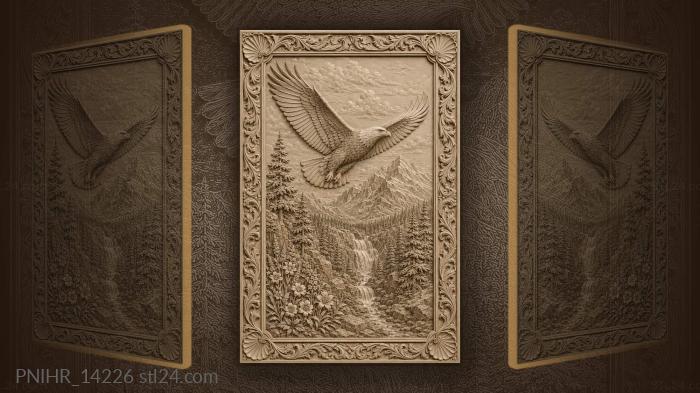 Wildflowers below the mountain waterfall 3d STL model