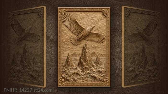 Three spires rising from rough water 3d STL model