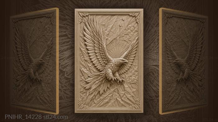 Eagle breaking into jagged shards 3d STL model