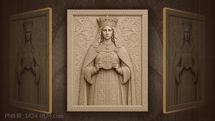 Veiled queen with cross medallion 3d STL model