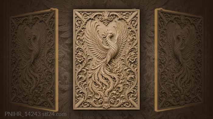 Phoenix tail fanning to the bottom 3d STL model