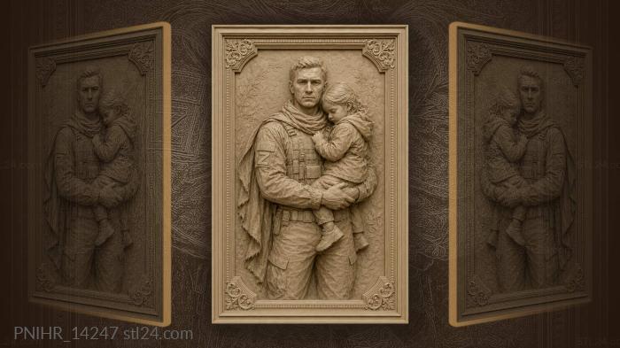 Soldier with child in arms 3d STL model