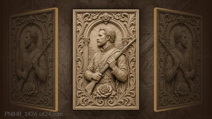 Nobleman with a gun by an arched window 3d STL model