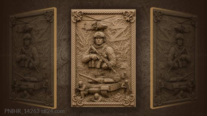Soldier with helicopter and tank 3d STL model