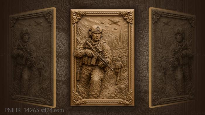Soldier advances through city battle 3d STL model