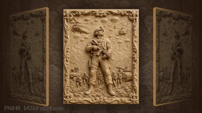 Airborne troops heroic military scene 3d STL model
