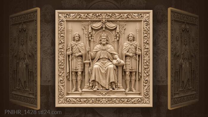 Royal court with noble attendants 3d STL model