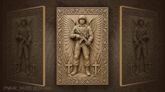 Warrior with wings and harvest symbols 3d STL model