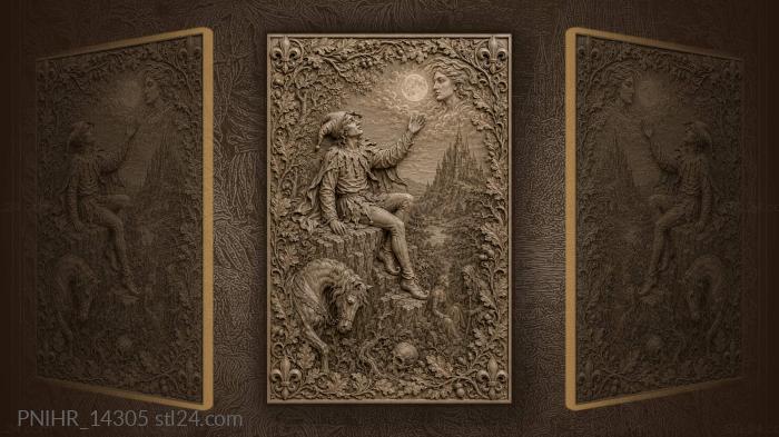 Sad clown by moonlit castle 3d STL model