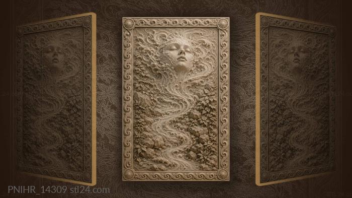 Ghostly face water stream flow 3d STL model