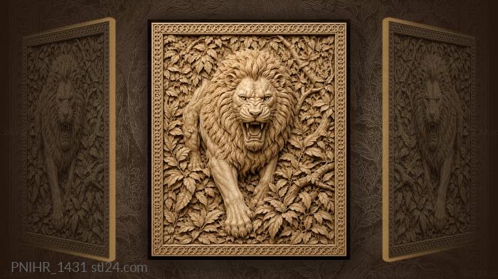 King of beasts in thick branches 3d STL model