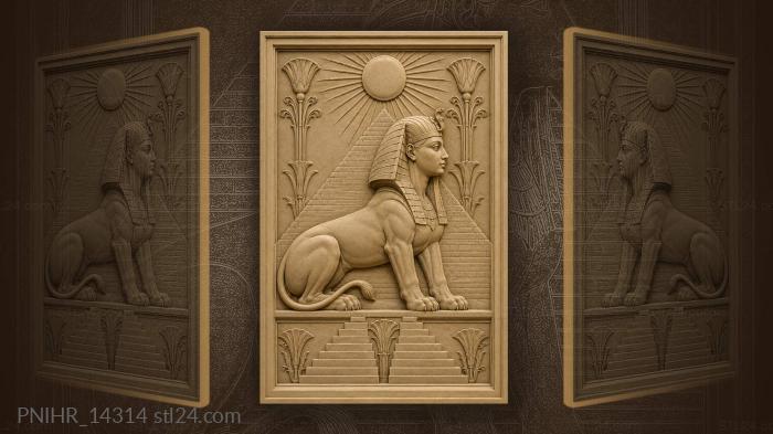 Ancient sphinx with sun disk 3d STL model