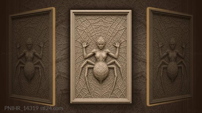 Dense mesh of threads around spider 3d STL model