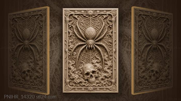 Spider web with human skull 3d STL model