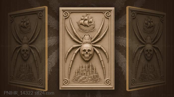 Spider skull ship castle scene 3d STL model