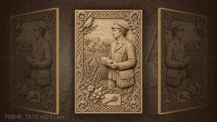 Rural postman with lavender village 3d STL model
