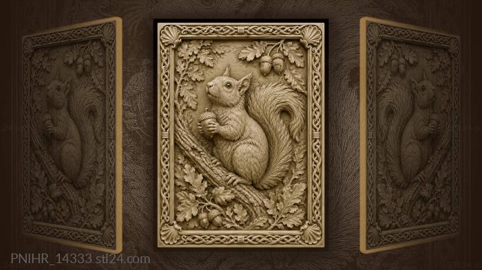 Squirrel with precious autumn harvest 3d STL model
