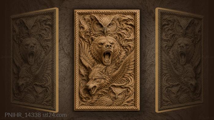 Owl bear and wolf stacked together 3d STL model