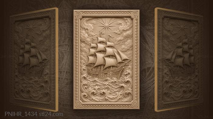 Ship under a star in the storm 3d STL model