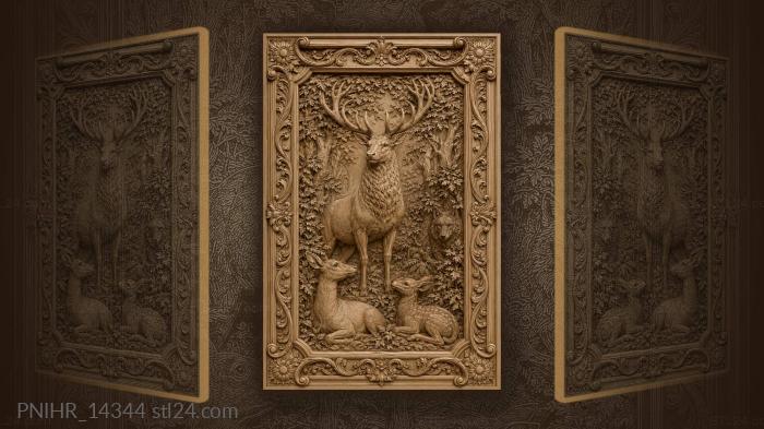 Majestic stag in forest clearing 3d STL model