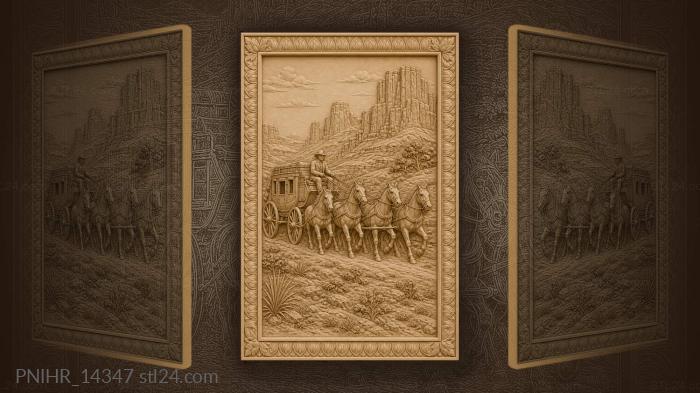 Golden age stagecoach journey west 3d STL model