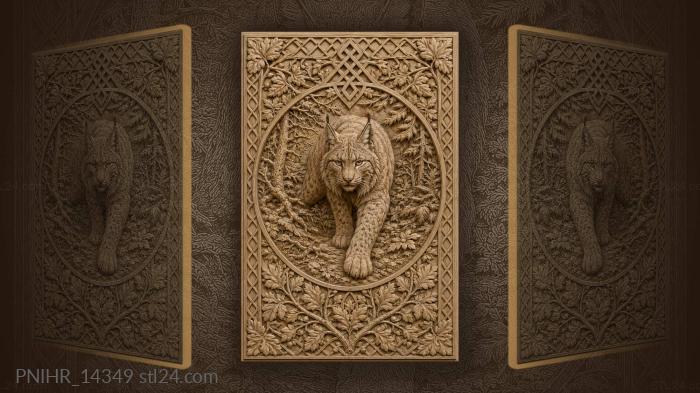 Stalking cat in a circle of dense forest 3d STL model