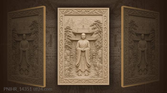 Peaceful monk temple mountains serenity 3d STL model