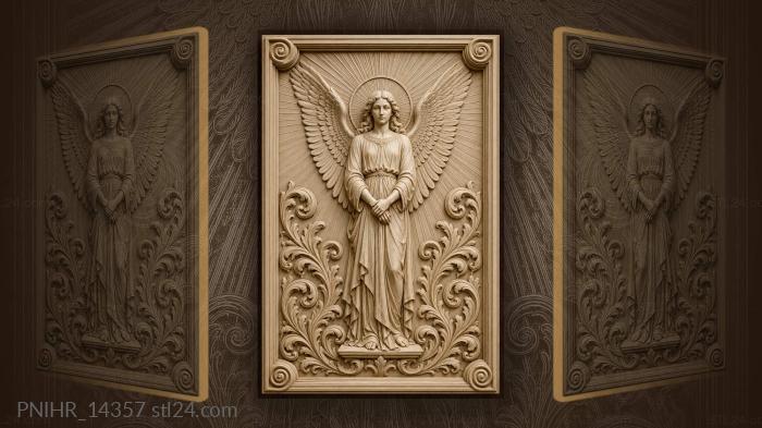 Angel with outstretched wings halo 3d STL model