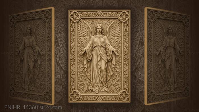 Angel with spreading wings halo 3d STL model