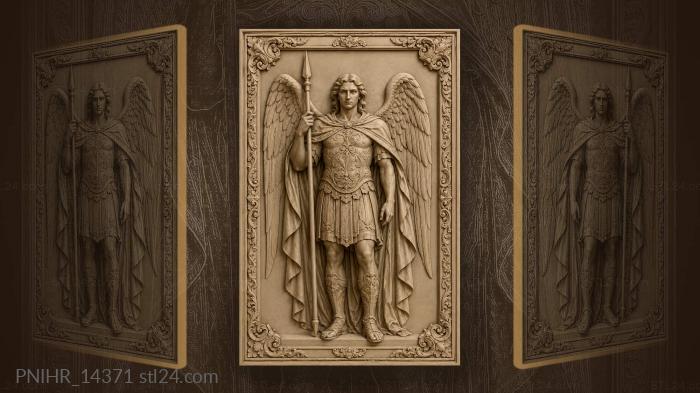 Archangel with long spear and cloak 3d STL model