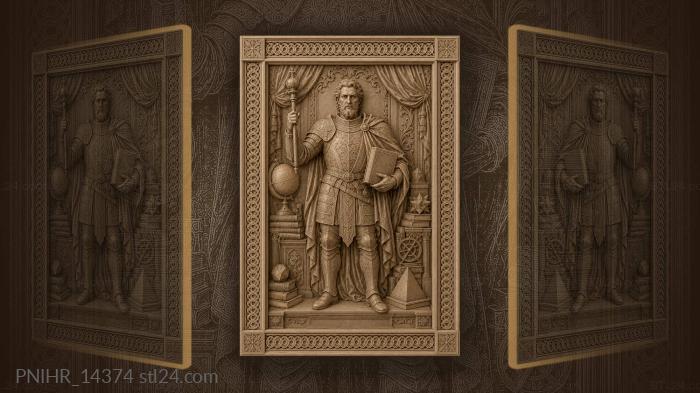 Scholar warrior with a sceptre and books 3d STL model