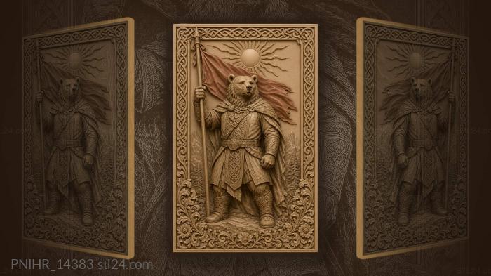 Red flag beneath a radiant sun 3d STL model