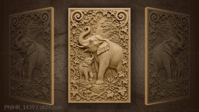 Elephant mother and playful calf 3d STL model