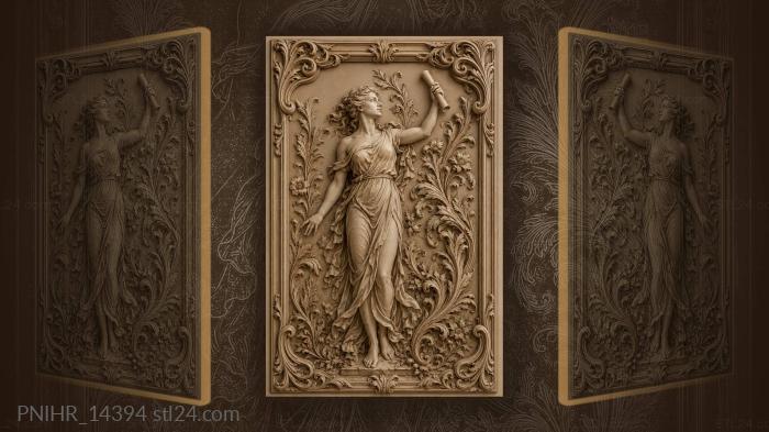 Maiden lifts message through flowering branches 3d STL model