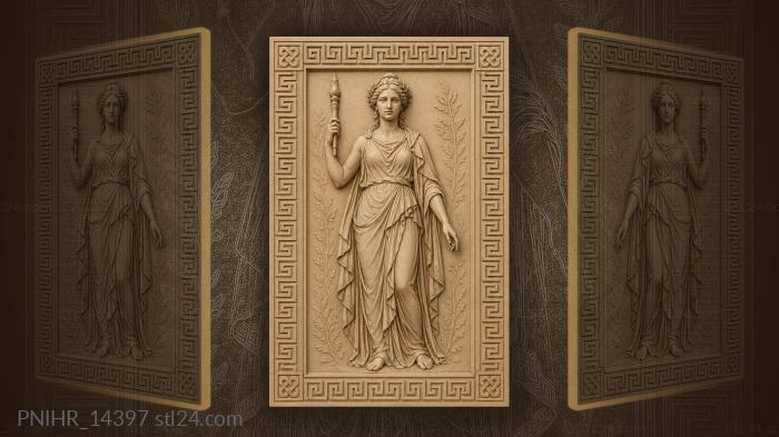 Priestess with a long slender rod 3d STL model