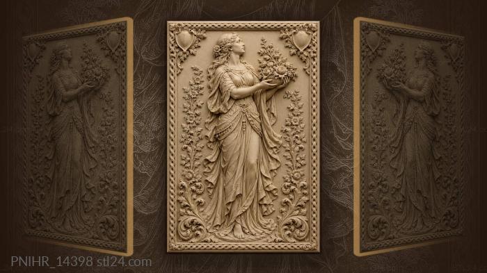 Flower bundle held out by the goddess 3d STL model