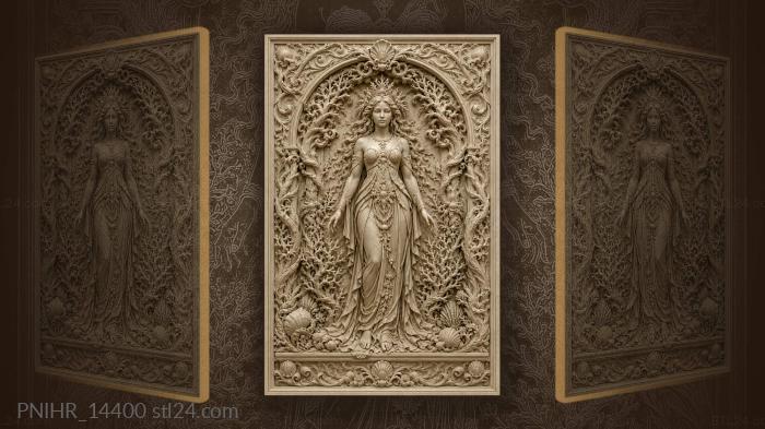 Girl under an arch of coral and shells 3d STL model