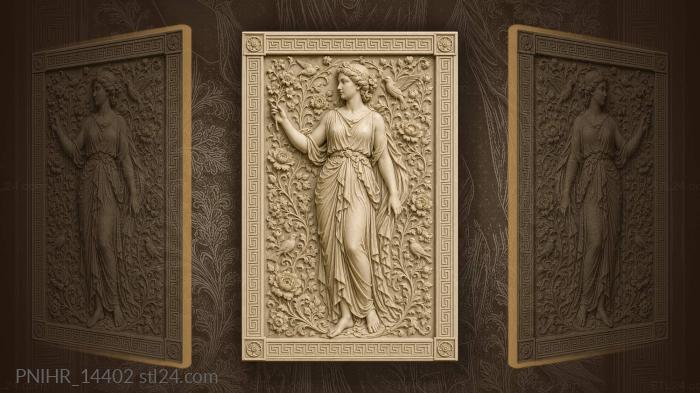 Woman offering a blossoming branch 3d STL model
