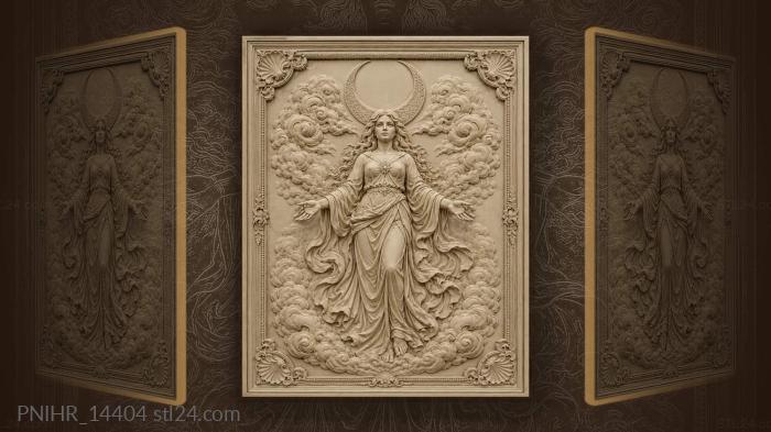Moon goddess with outstretched hands 3d STL model