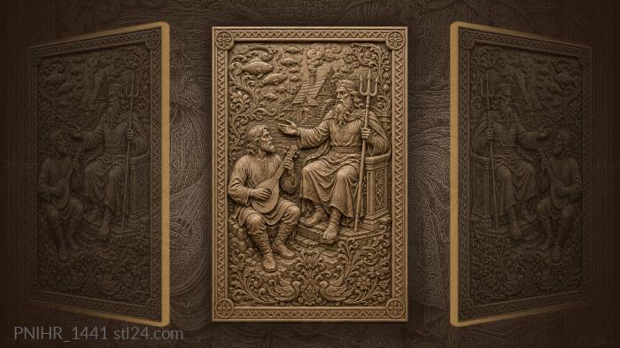 Bard playing before the sea lord 3d STL model