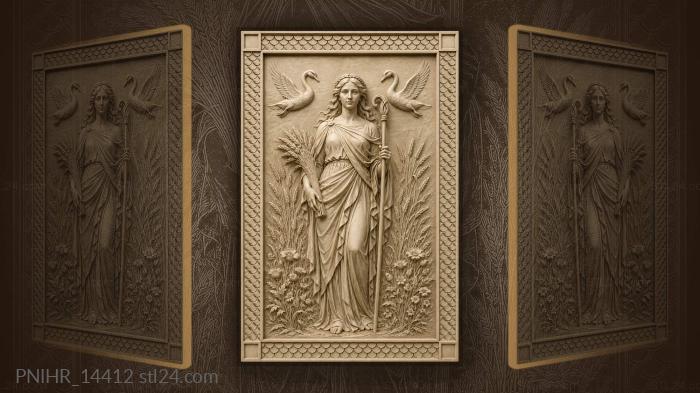 Two swans over the grain goddess 3d STL model
