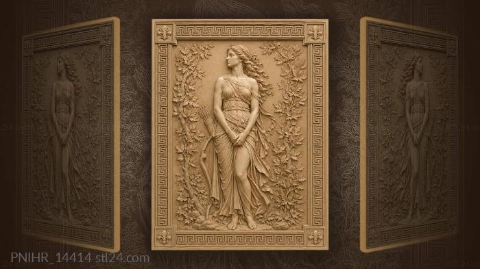 Atalanta classical beauty flowing hair 3d STL model