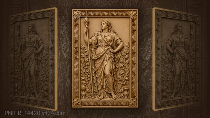 Majestic figure with staff and foliage 3d STL model