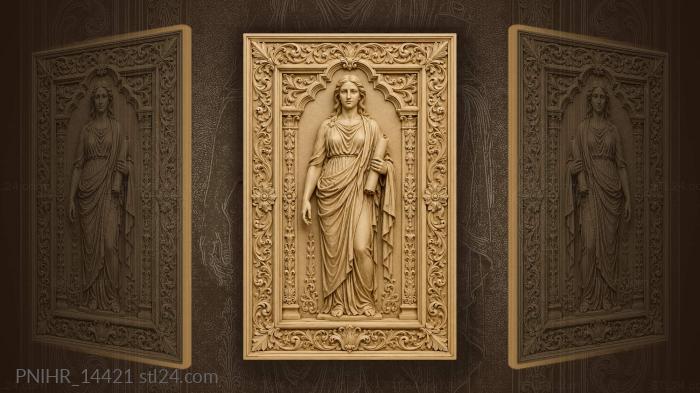 Standing figure holding a scroll aloft 3d STL model