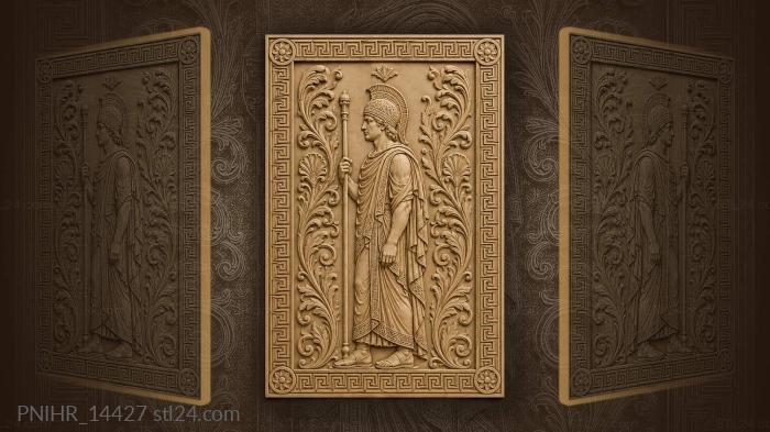 Regal figure with staff and foliage 3d STL model