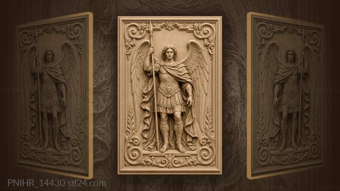 Michael with a spear in red cloak 3d STL model