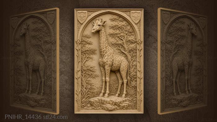 Giraffe among rocky hills arch 3d STL model