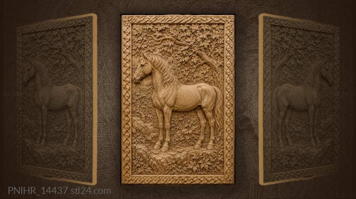 Woodland horse shelters among rocks and branches 3d STL model